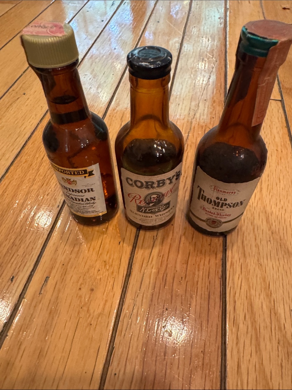 Mini vintage alcohol bottles
